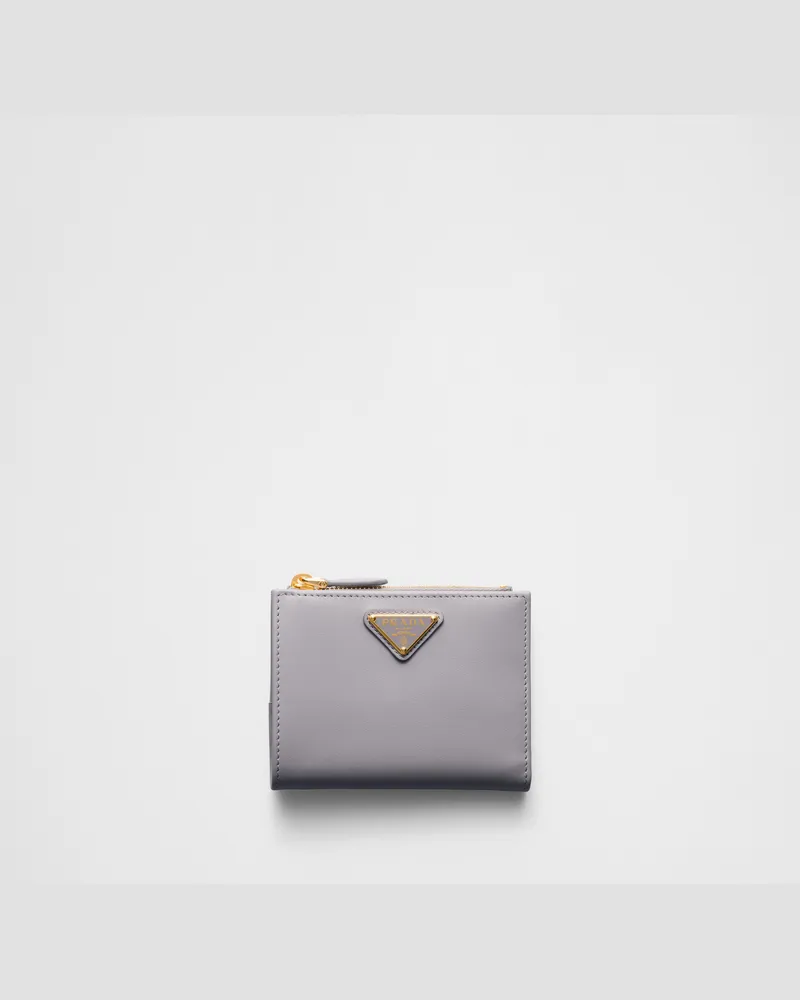 Prada Kleine Geldbörse aus Leder Glyzinienblau