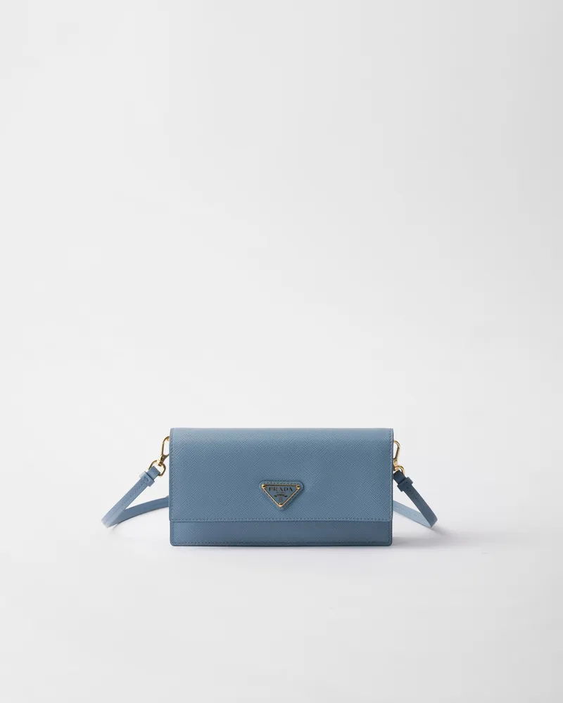 Prada Mini Bag aus Saffiano-Leder Astralblau