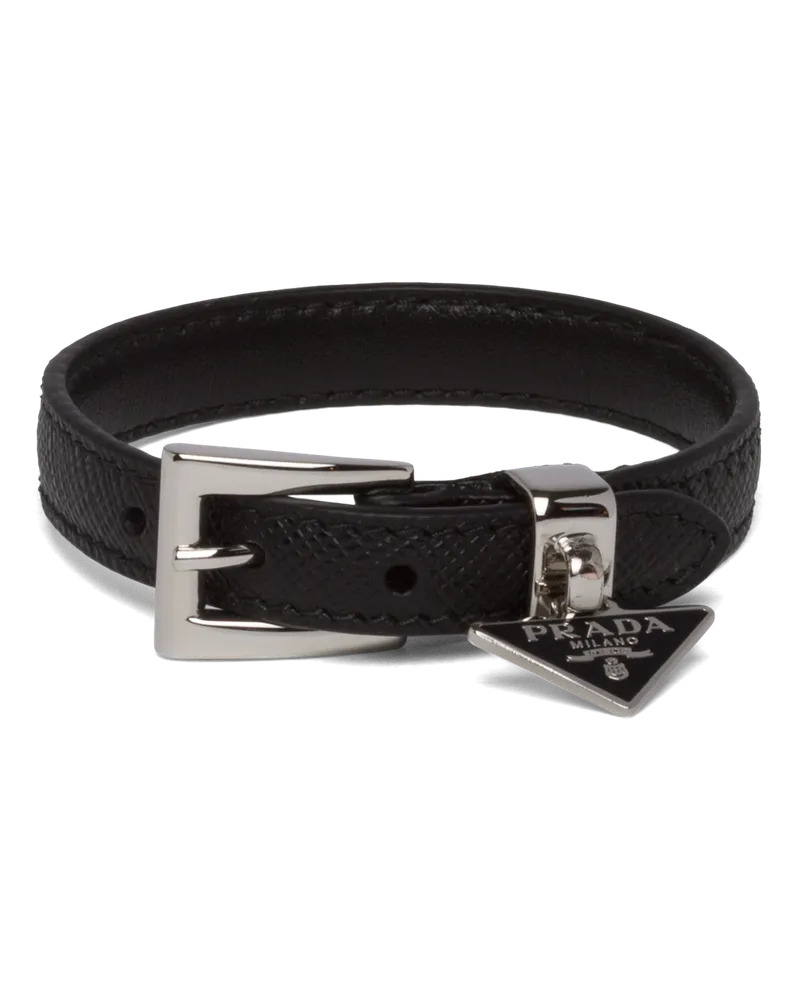 Prada Armband aus Saffiano-Leder Schwarz