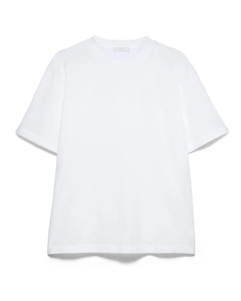 Prada T-shirt Aus Baumwolle, Herren, Weiss, Größe Weiss