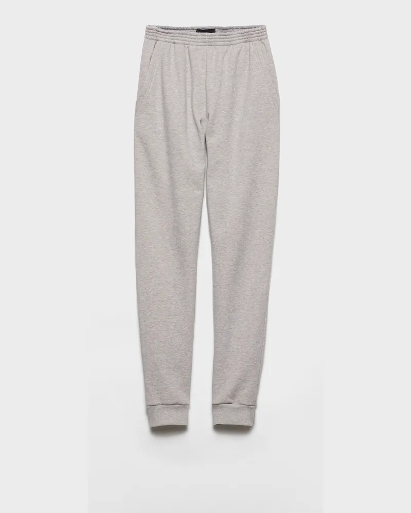 Prada Jogginghose aus Baumwollfleece Grau