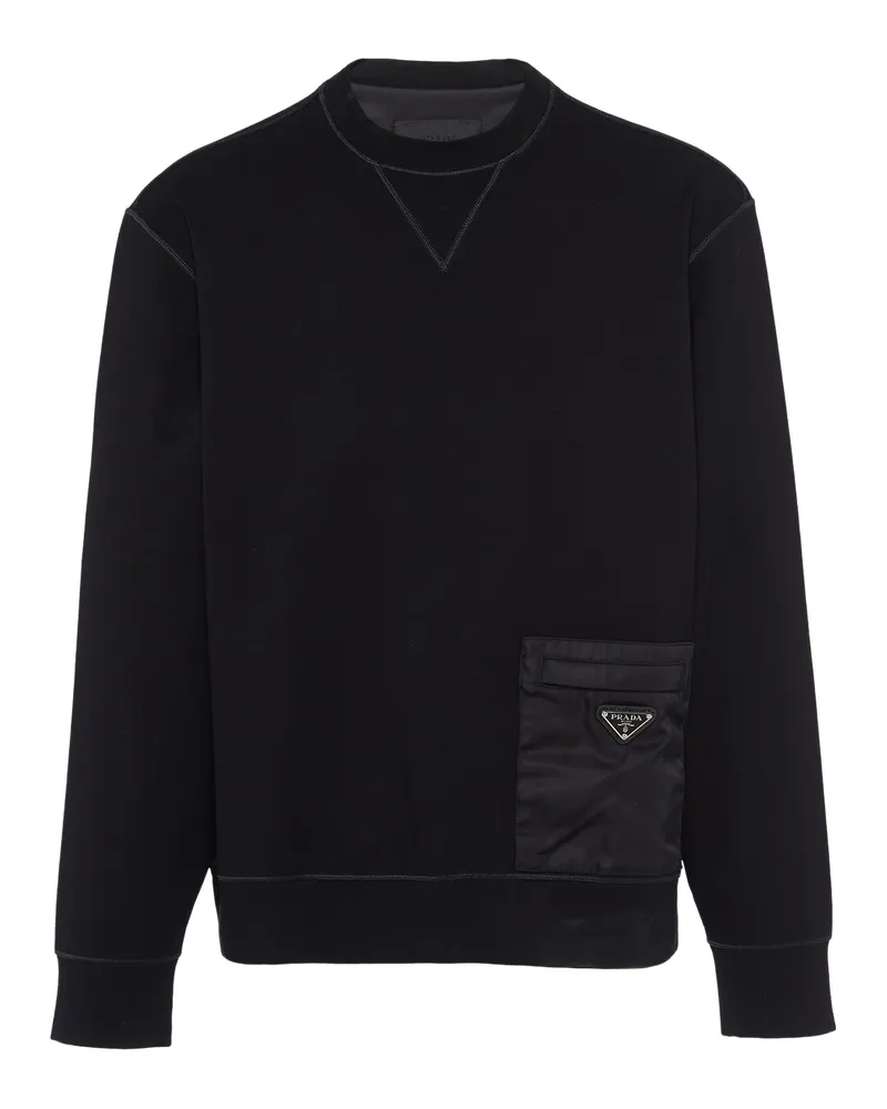 Prada Sweatshirt Aus Funktionsgewebe, Herren, Schwarz, Größe Schwarz