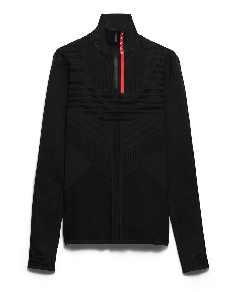 Prada Rollkragenpullover Aus Techno-strick, Herren, Schwarz, Größe Schwarz