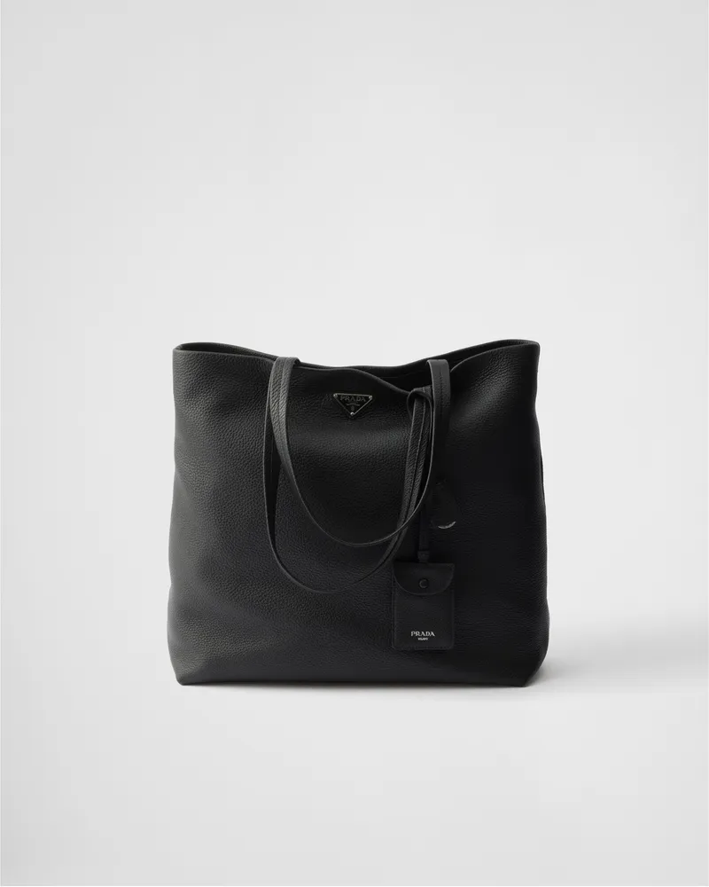 Prada Tote Bag aus Leder Schwarz