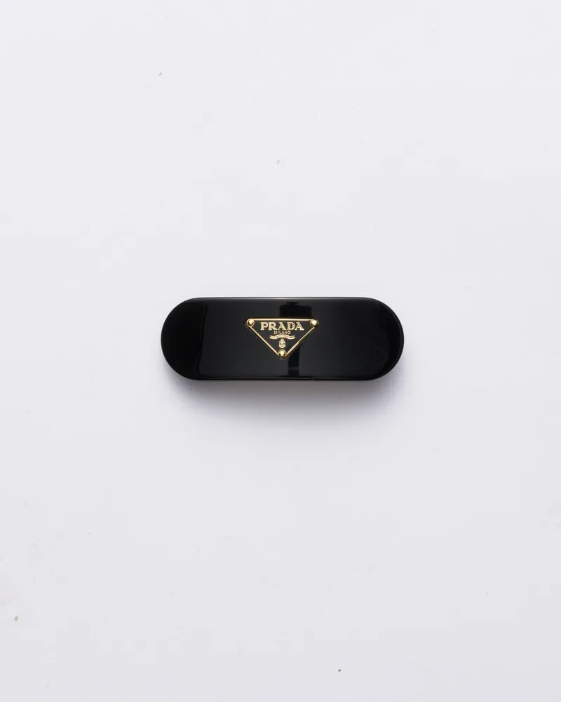 Prada Haarspange Aus Plexiglas, Damen, Schwarz Schwarz