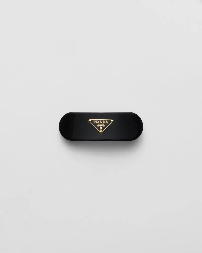 Prada Haarspange aus Plexiglas Schwarz