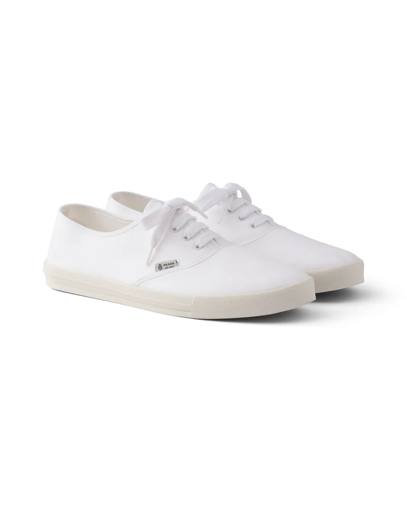 Prada Sneaker Aus Drillichgewebe, Herren, Weiss, Größe 11 Weiss