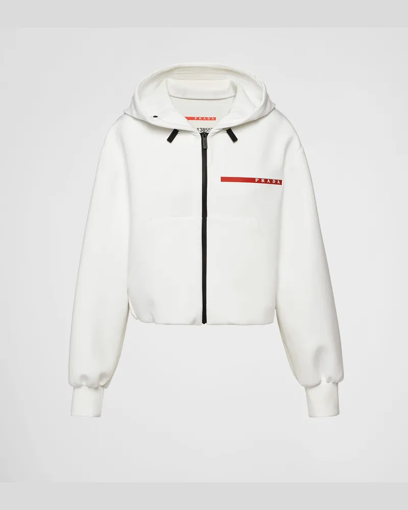 Prada Sweatshirt aus Double Jersey Weiss