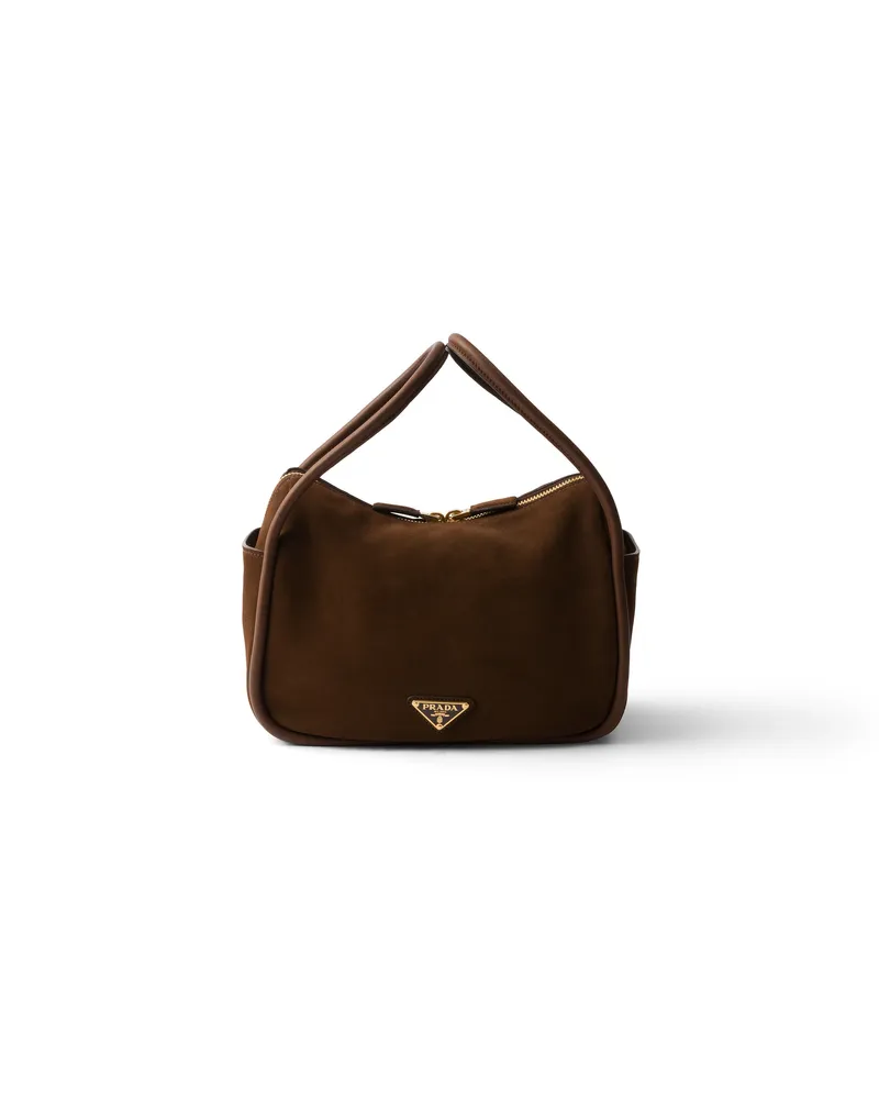 Prada Darling Handtasche Aus Veloursleder, Damen, Kakaobraun Kakaobraun