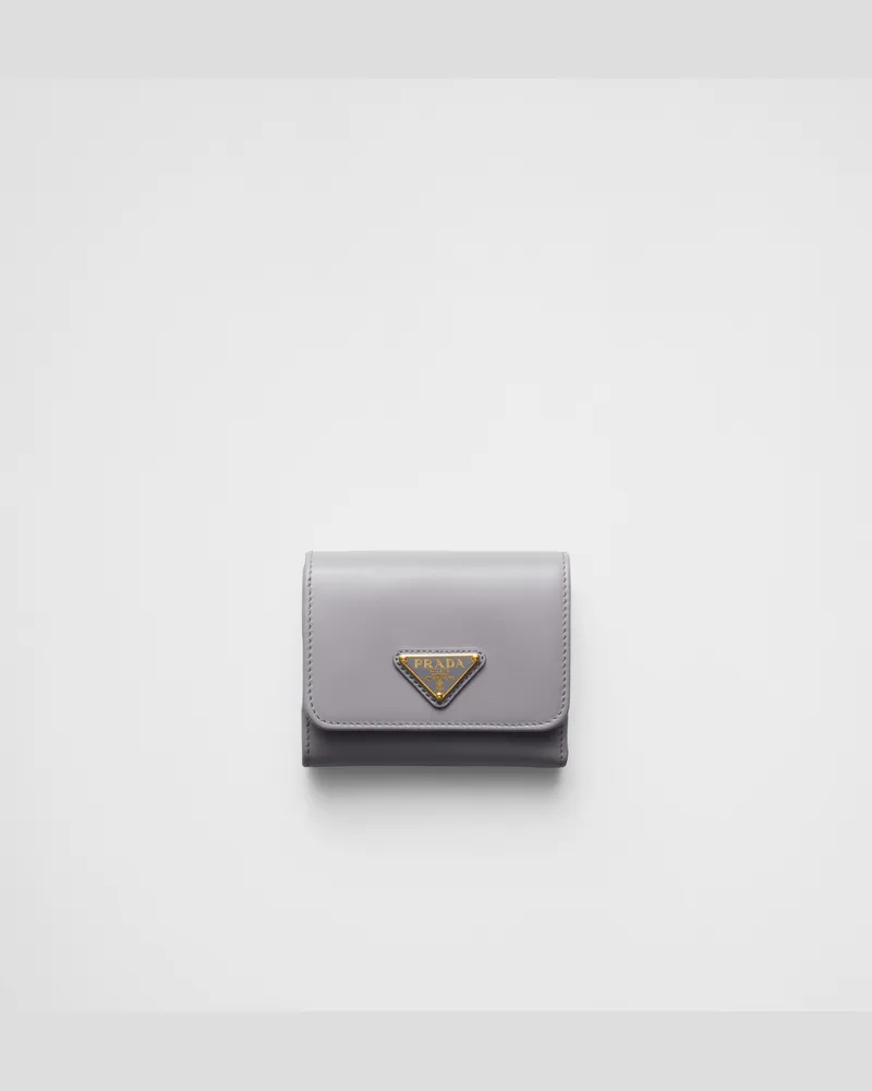 Prada Kleine Geldbörse aus Leder Glyzinienblau