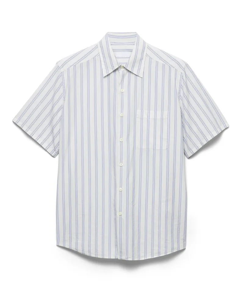 Prada Hemd Aus Baumwolle, Herren, Elfenbein/lavendelblau, Größe Elfenbein