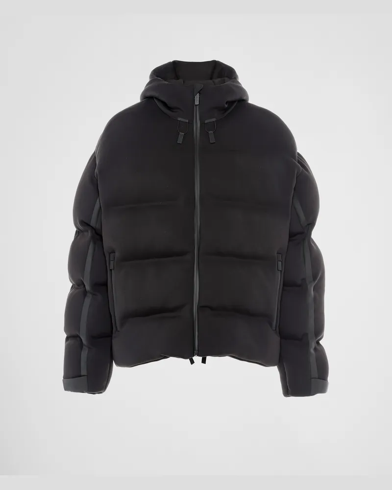 Prada Gepolsterte Jacke aus recyceltem Double Jersey Schwarz