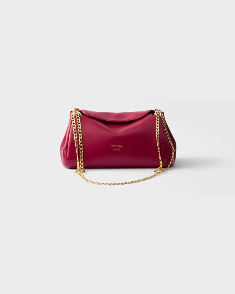 Prada Kleine  Tumulte Tasche aus Nappa-Leder Kirschrot