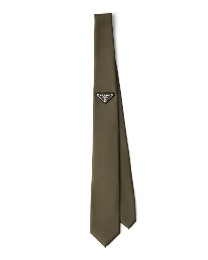 Prada Krawatte Aus Gabardine Re-nylon, Herren, Waldgrün, Größe Waldgrün