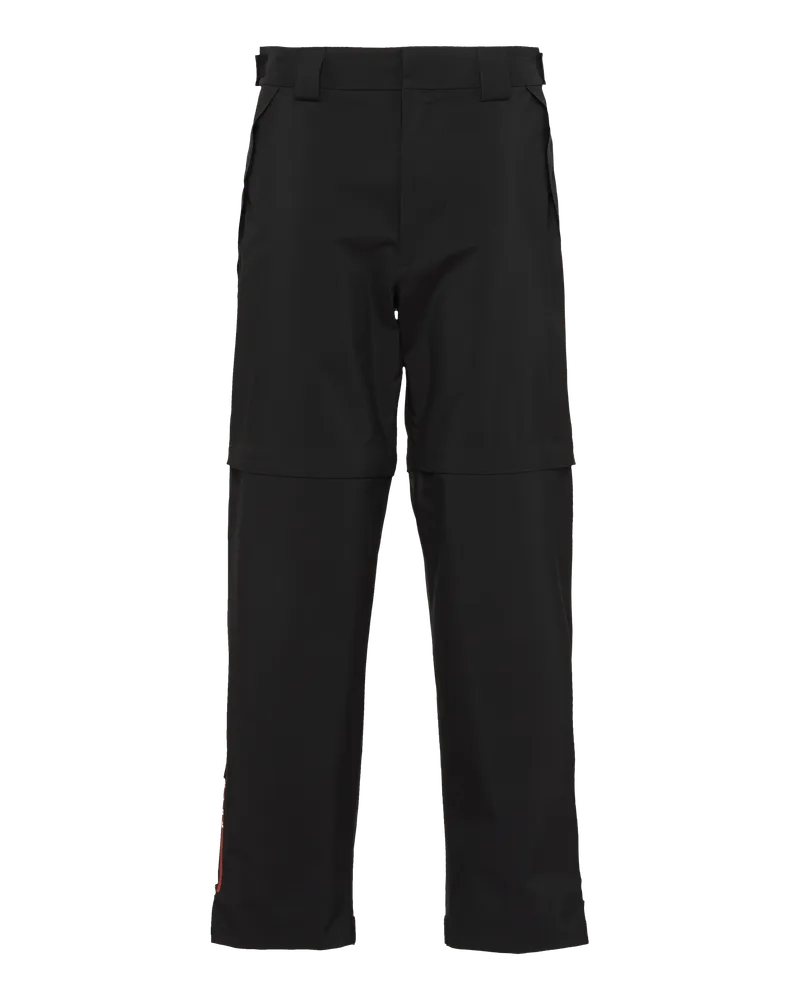Prada Hose mit weitem Bein aus Funktionsgewebe Schwarz