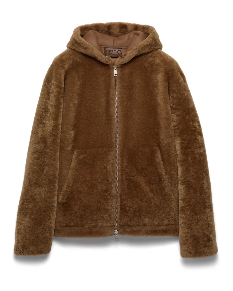 Prada Jacke Aus Lammfell, Herren, Haselnuss, Größe Haselnuss