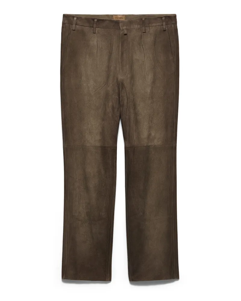 Prada Hose Aus Wildleder, Herren, Rauchgrau, Größe Rauchgrau