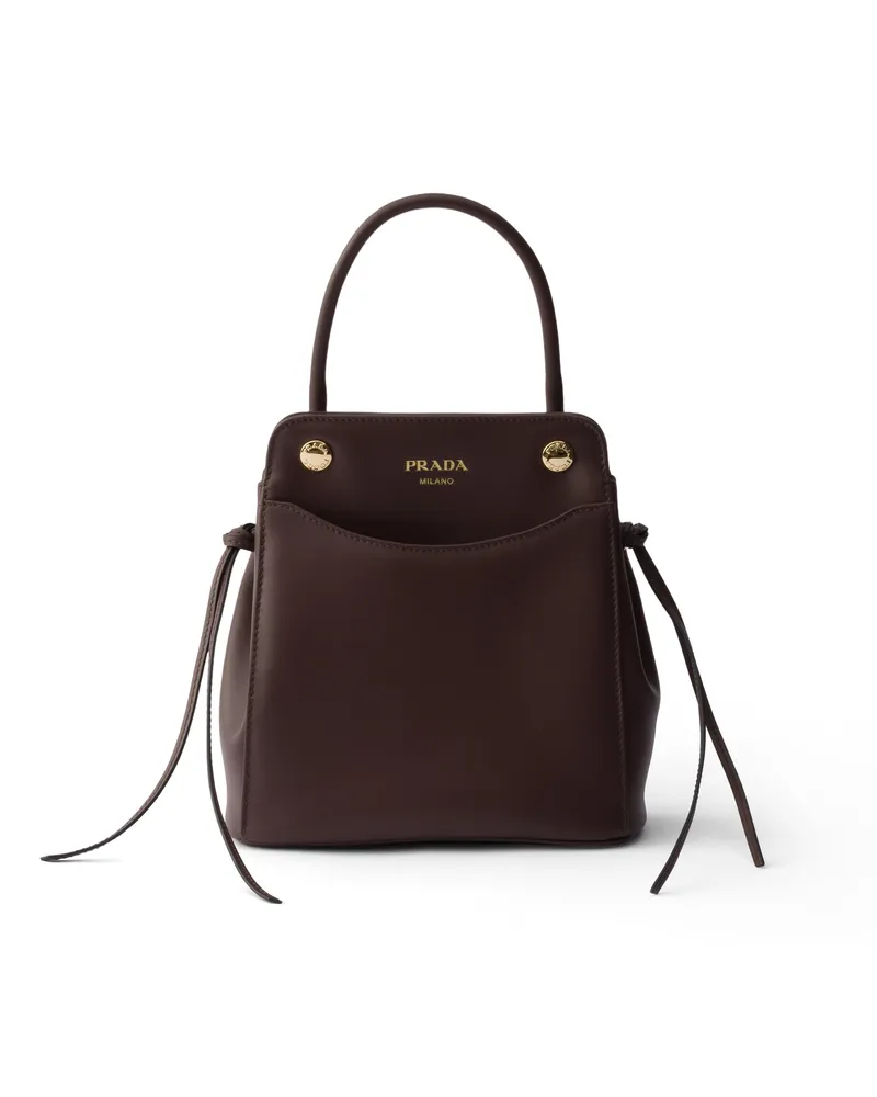 Prada Carry Mini Handtasche Aus Leder, Damen, Bruyèreholz Bruyèreholz