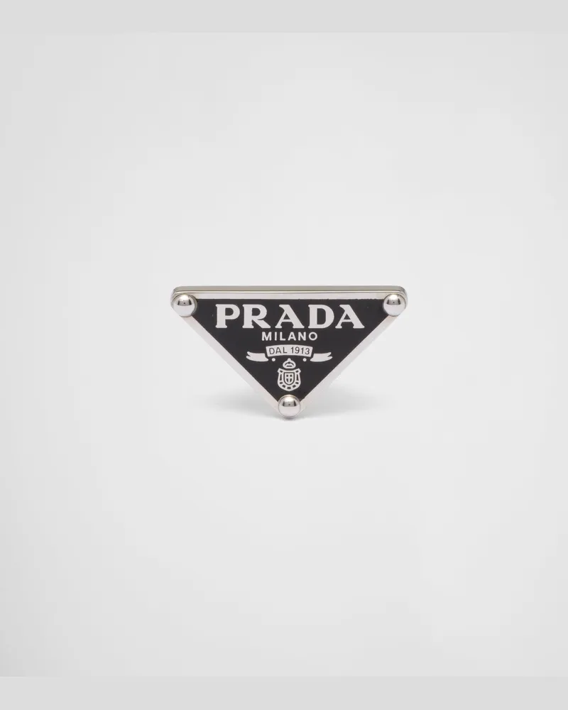 Prada Symbole linker Einzel-Ohrring Schwarz