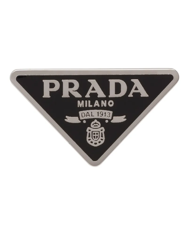 Prada Symbole Linker Einzel-ohrring, Damen, Schwarz Schwarz