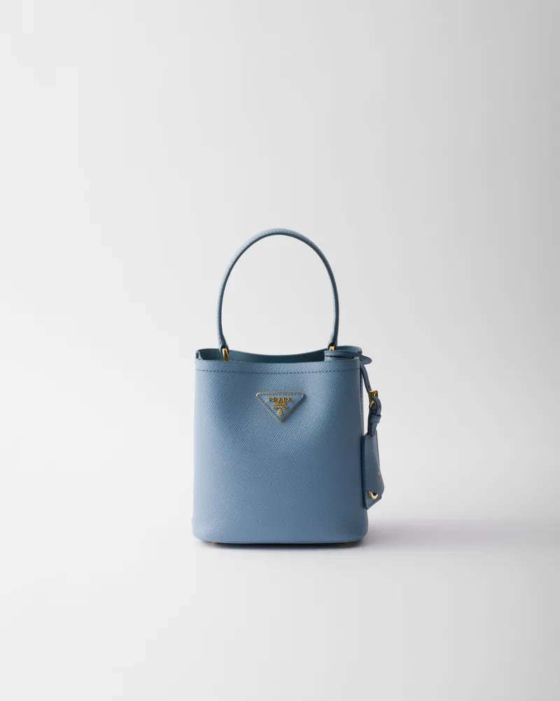 Prada Panier Mini Bag aus Saffiano-Leder Astralblau