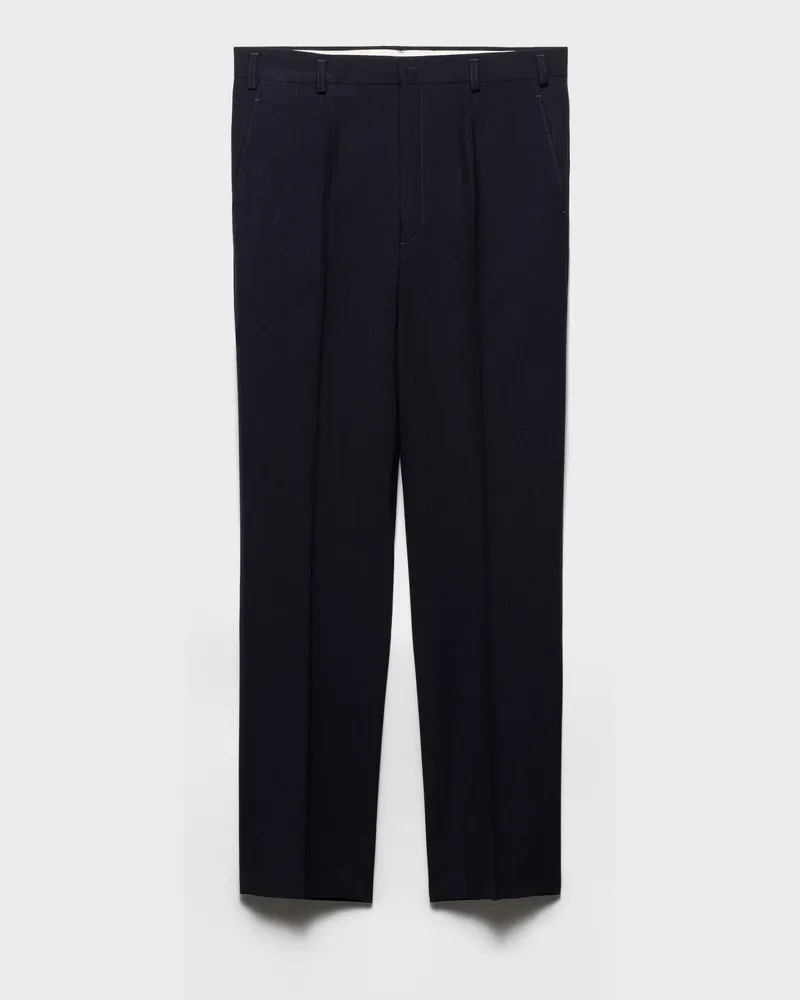 Prada Hose aus Wolle Marineblau