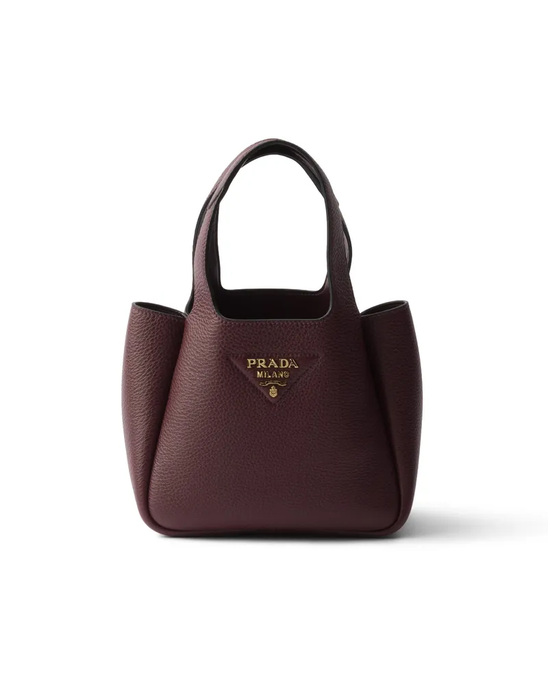 Prada Mini-handtasche Aus Leder, Damen, Burgunder Burgunder