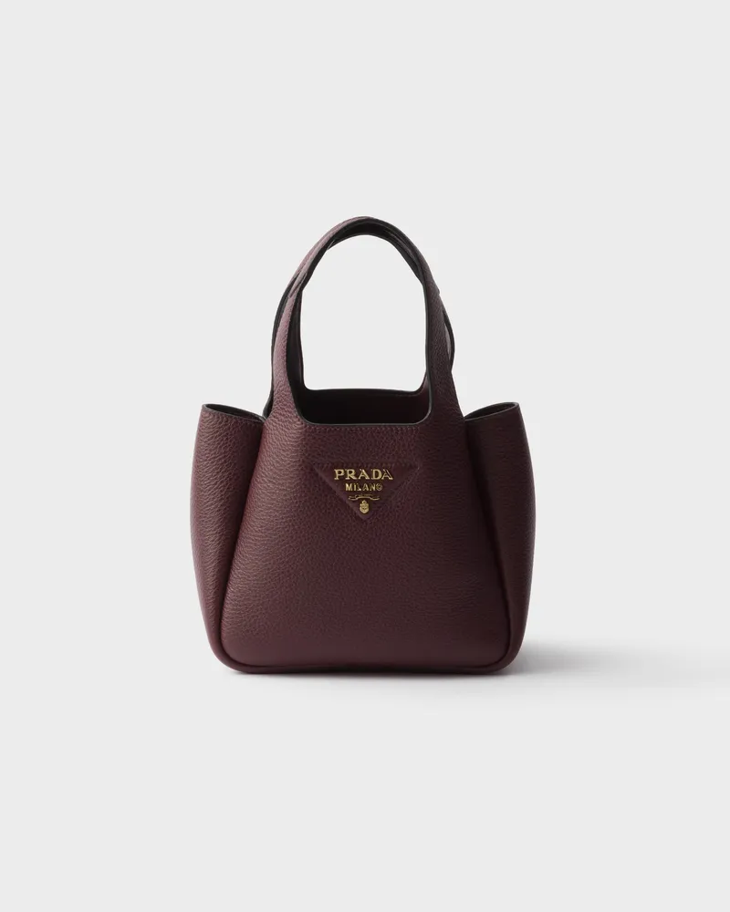 Prada Mini-Handtasche aus Leder Burgunder