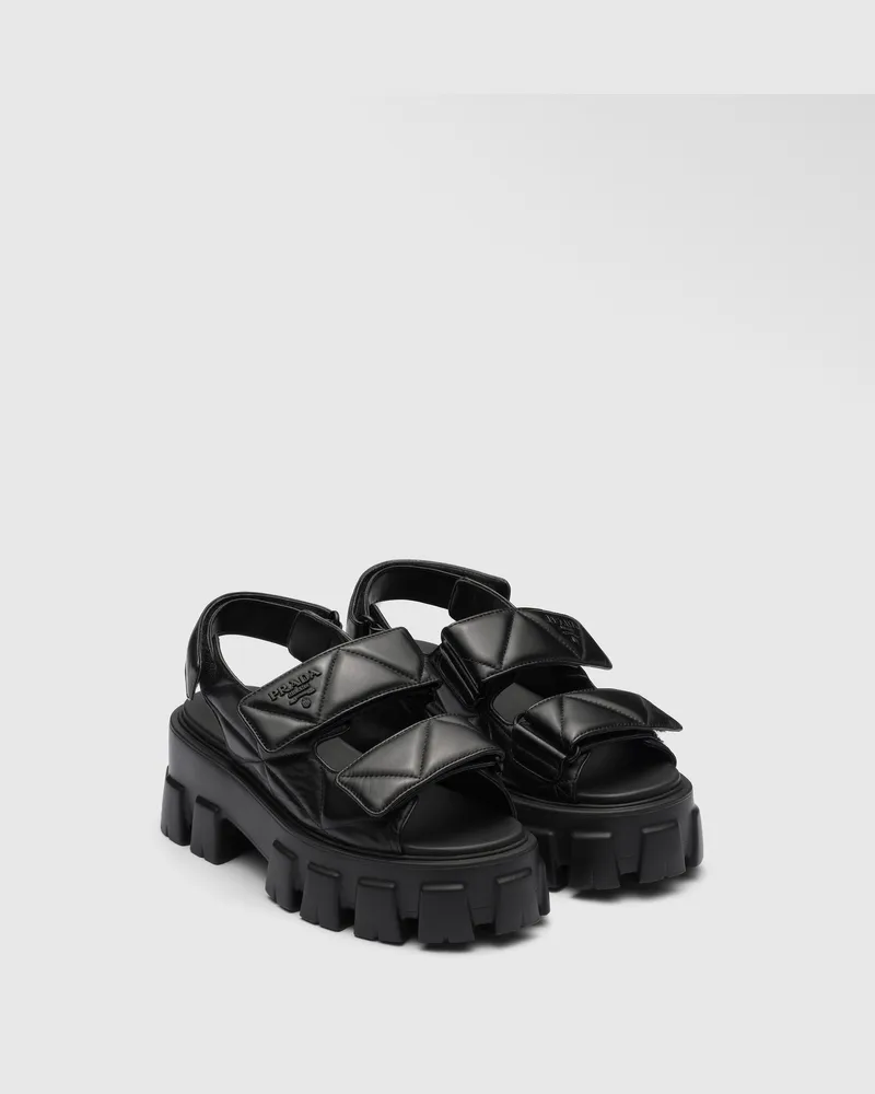 Prada Monolith Sandalen aus Nappa-Leder Schwarz