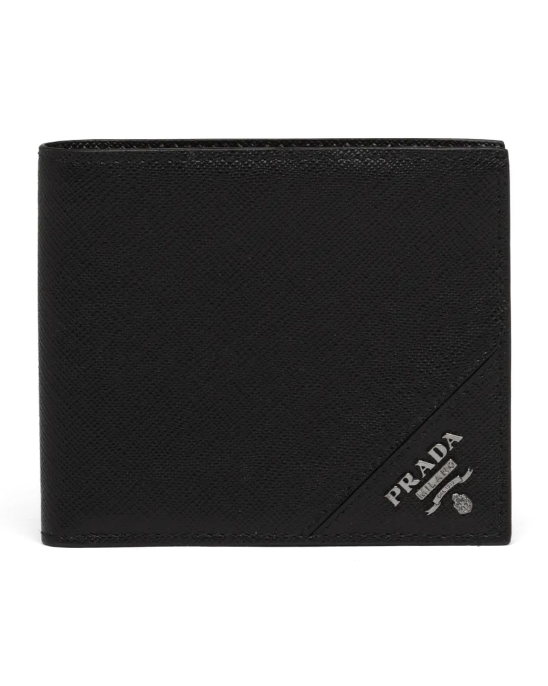 Prada Portemonnaie aus Leder Schwarz