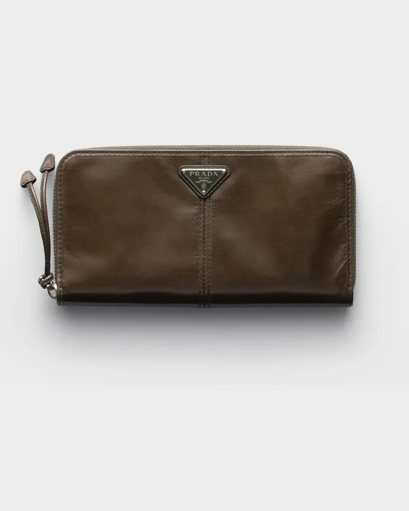 Prada Geldbörse aus Leder Militärgrün