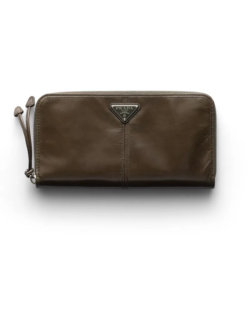 Prada Geldbörse Aus Leder, Herren, Militärgrün Militärgrün