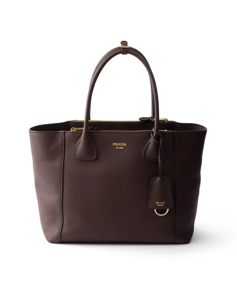 Prada Große Tote Bag Aus Leder, Damen, Bruyèreholz Bruyèreholz