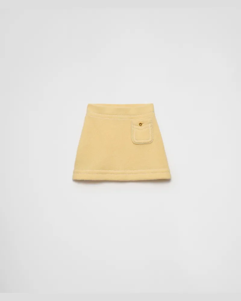 Prada Minirock aus Kaschmir Creme