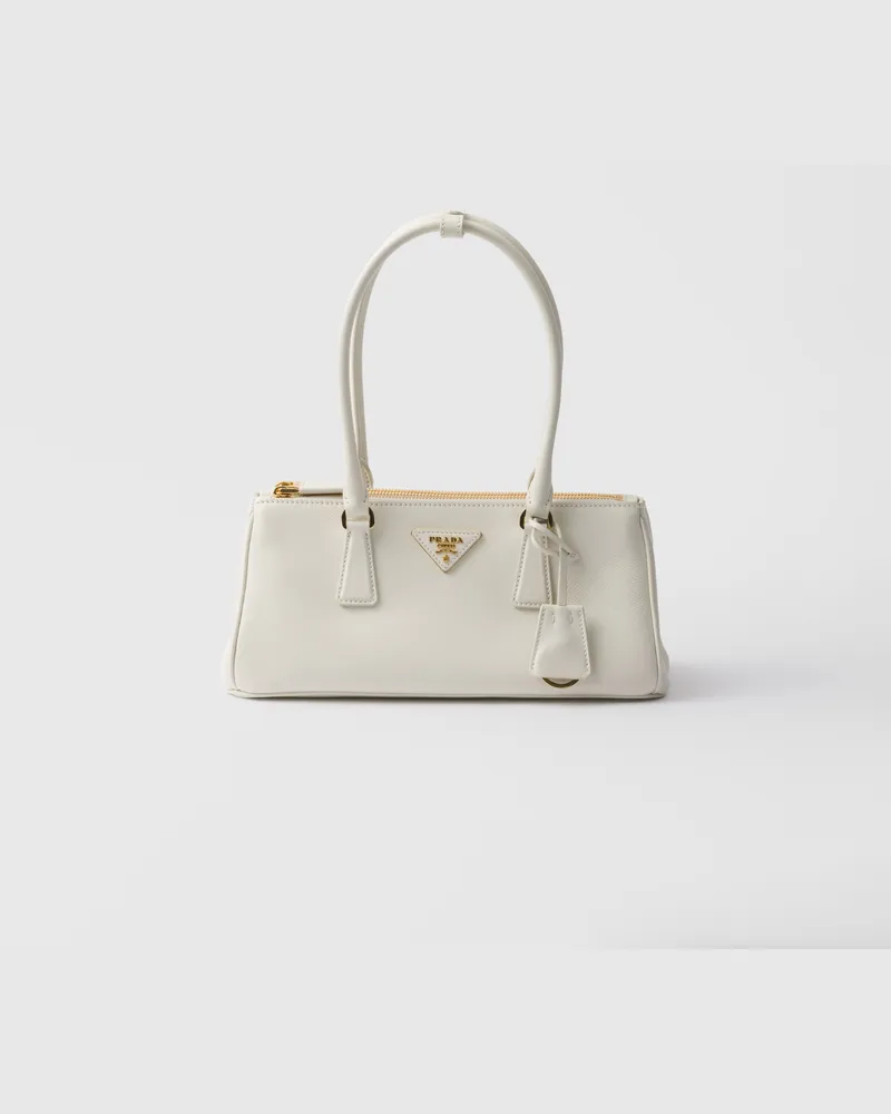 Prada Mittelgroße  Galleria Tasche aus Leder Weiss