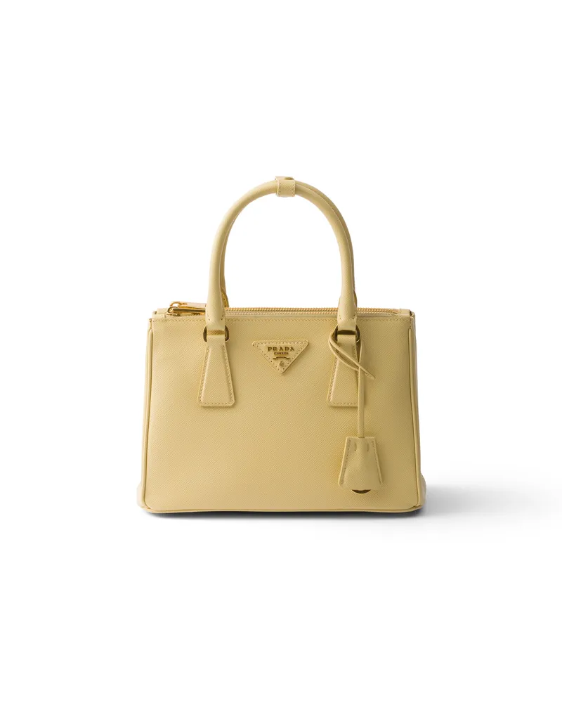 Prada Kleine  Galleria Tasche Aus Saffiano-leder, Damen, Vanille Vanille