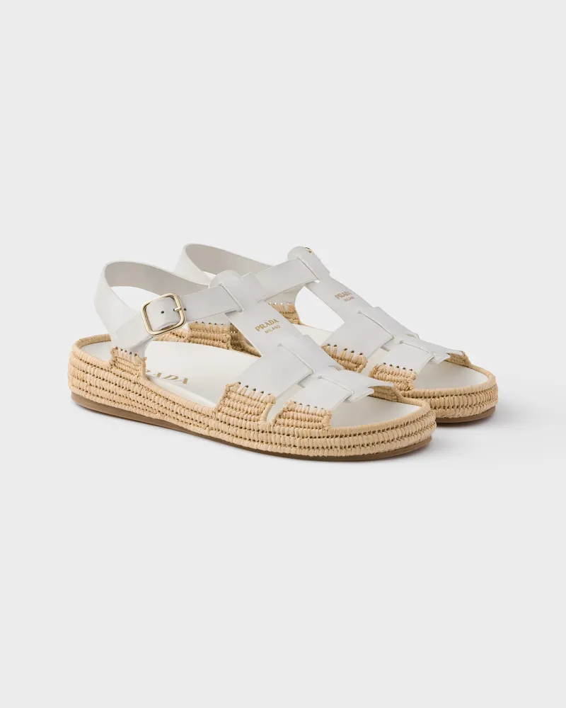 Prada Sandalen aus Leder Weiss
