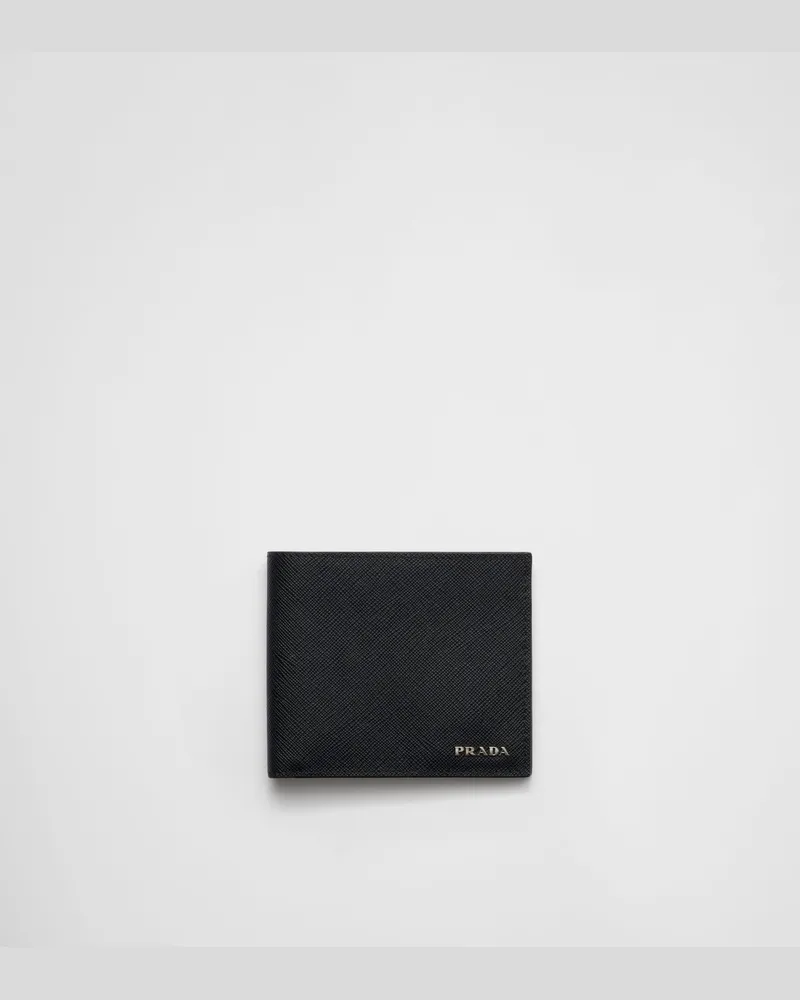 Prada Portemonnaie aus Leder Schwarz