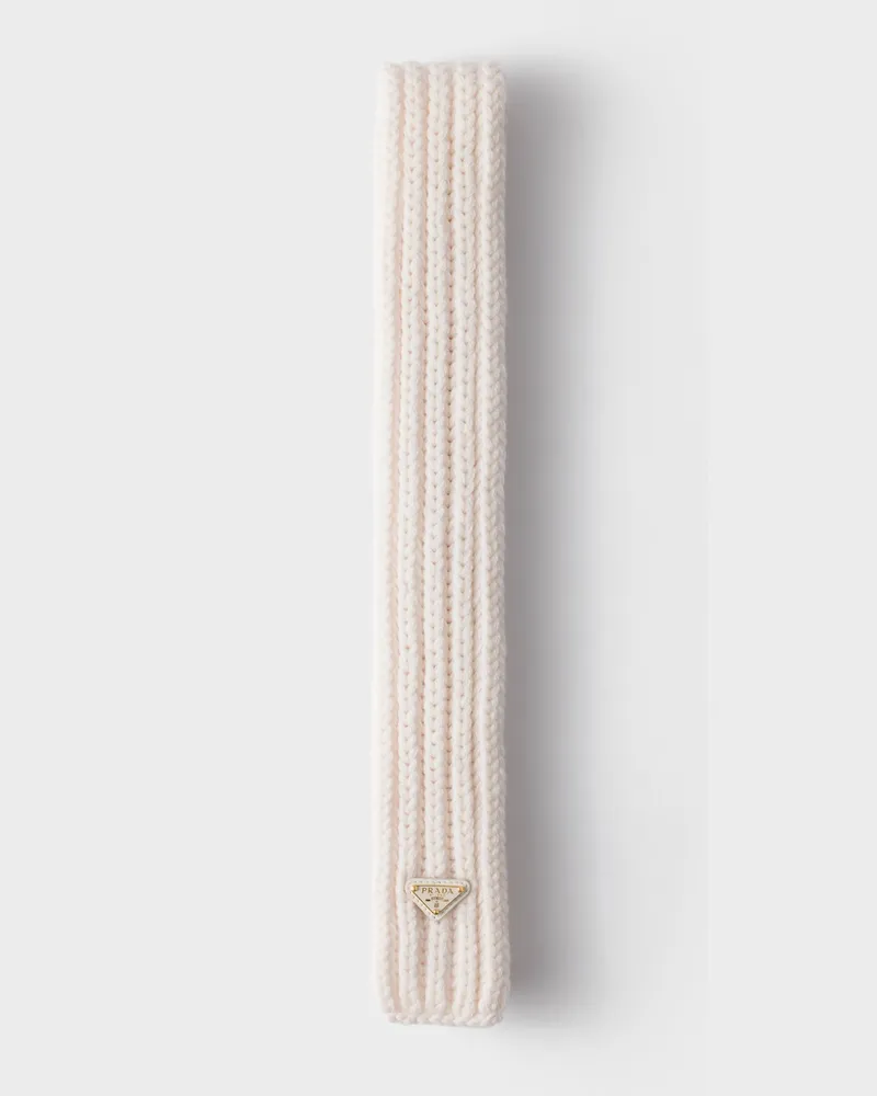 Prada Schal aus Wolle Kalkweiss