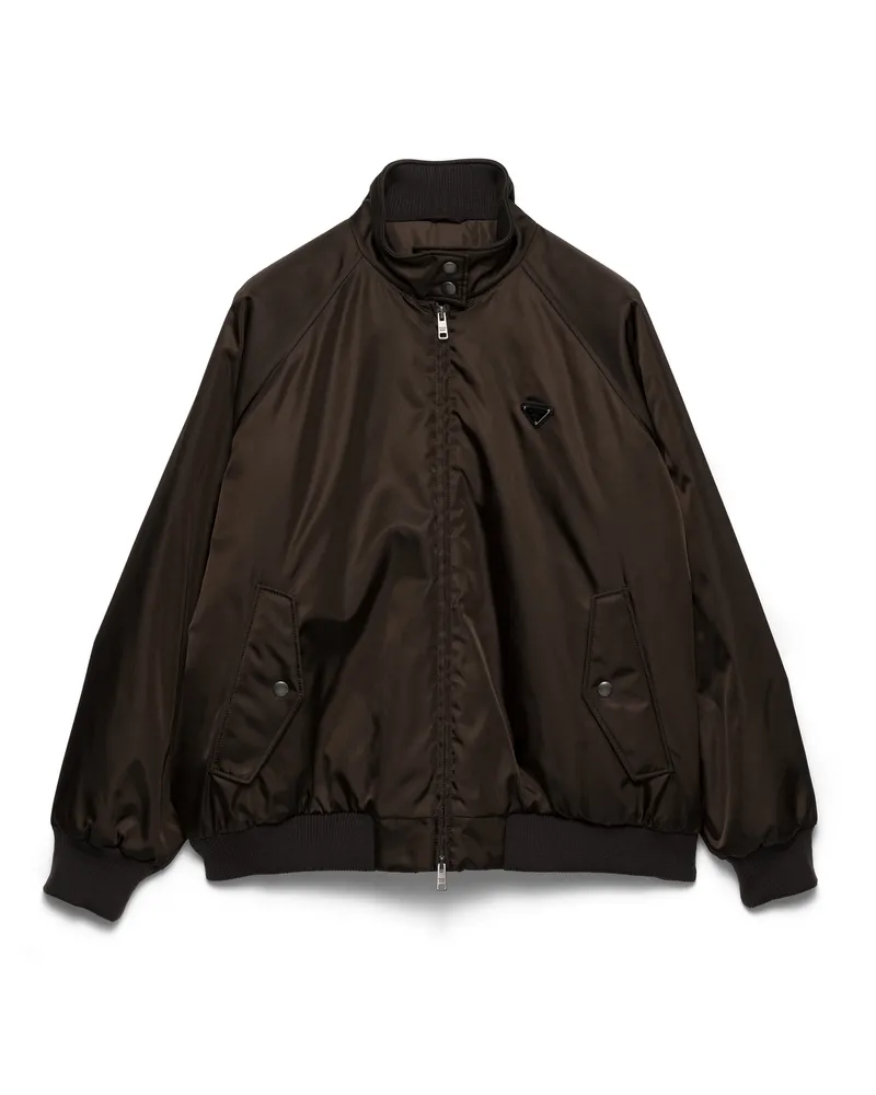 Prada Blousonjacke Aus Re-nylon, Damen, Kakaobraun, Größe Kakaobraun