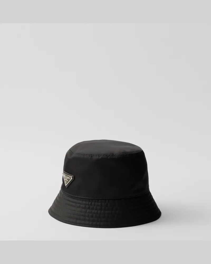 Prada Fischerhut aus Re-Nylon Schwarz