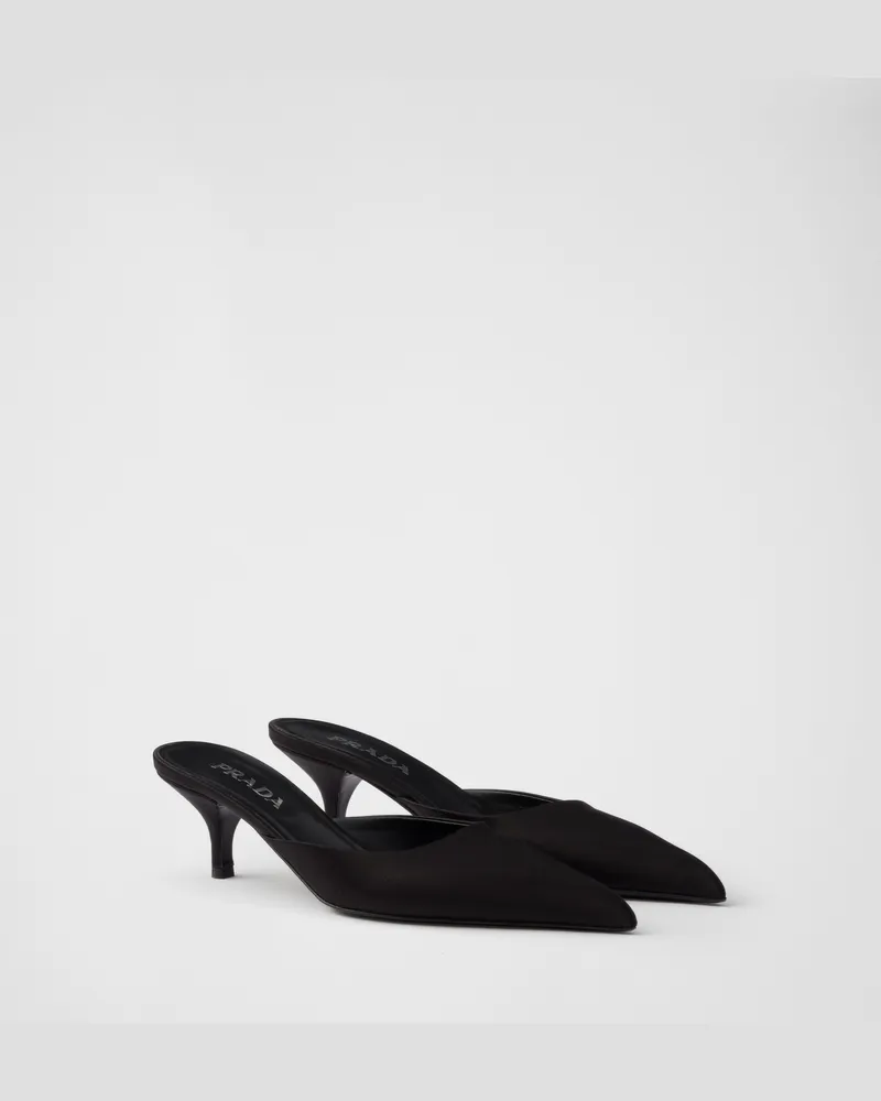 Prada Mules aus Satin Schwarz