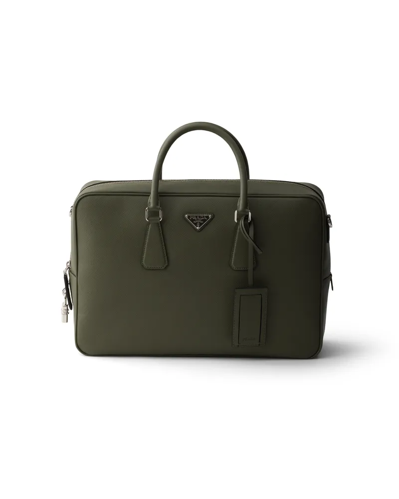Prada Brieftasche Aus Saffiano-leder, Herren, Loden Loden