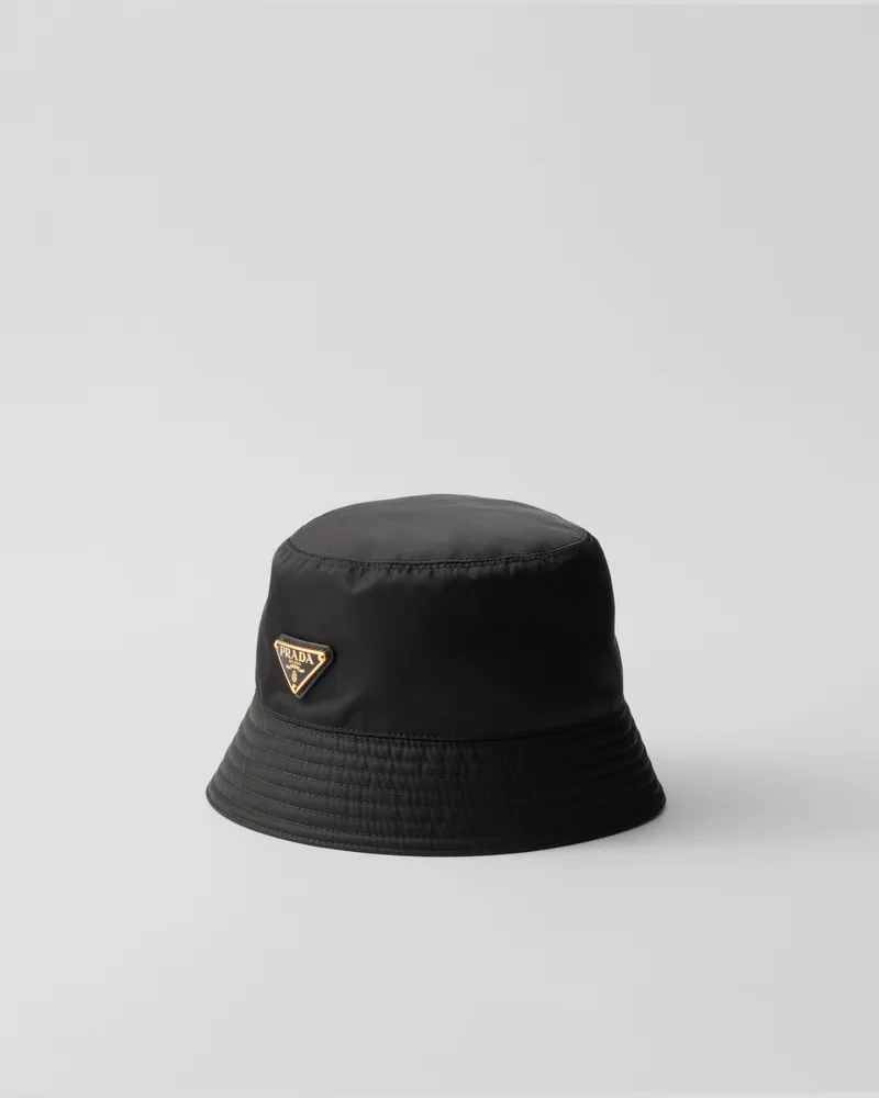 Prada Fischerhut aus Re-Nylon Schwarz