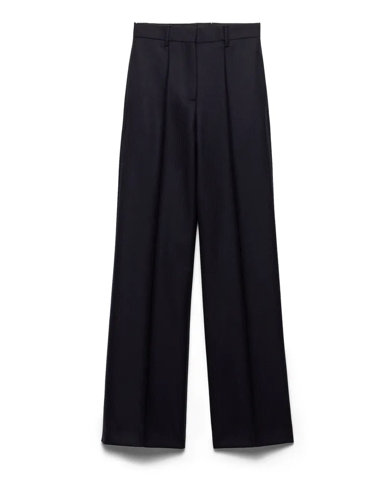 Prada Hose Aus Wolle, Damen, Blau, Größe Blau