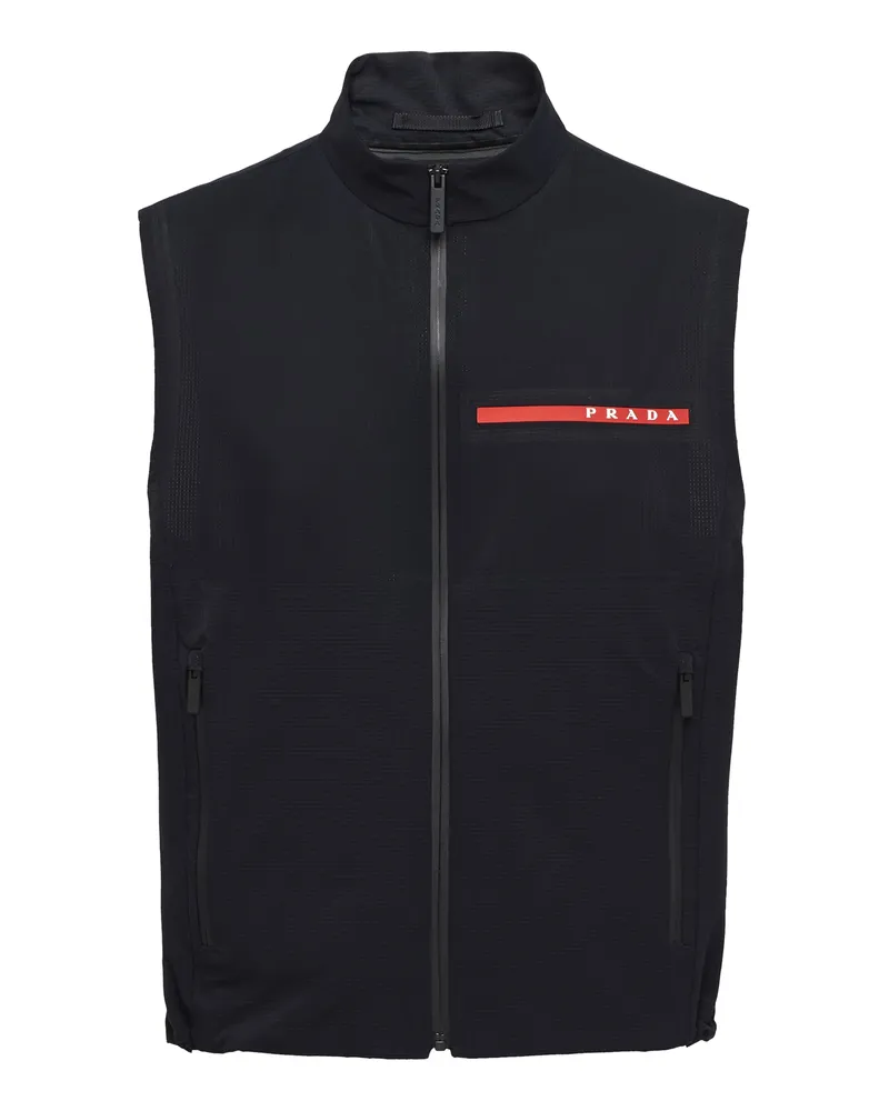 Prada Weste Aus Bi-stretch Light, Herren, Schwarz, Größe Schwarz