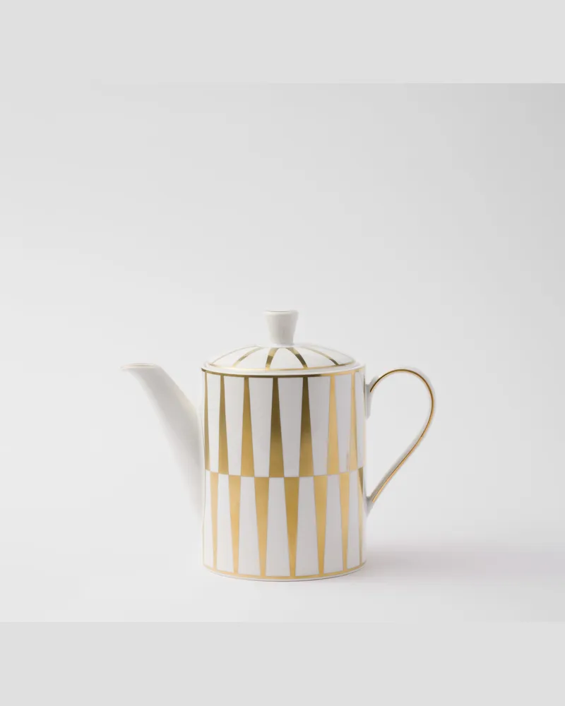 Prada Kaffeekanne aus Porzellan – Stripes Weiss