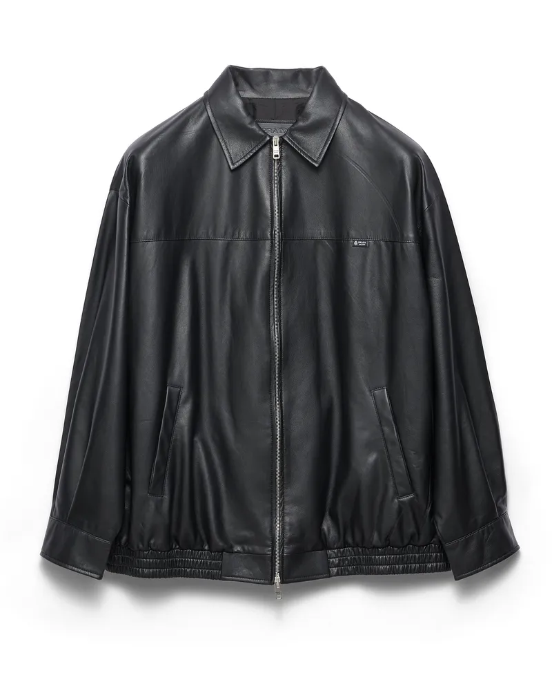 Prada Jacke Aus Nappa-leder, Damen, Schwarz, Größe Schwarz