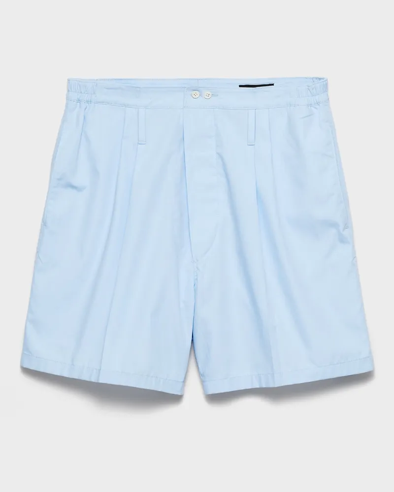 Prada Bermudas aus Popeline Himmelblau