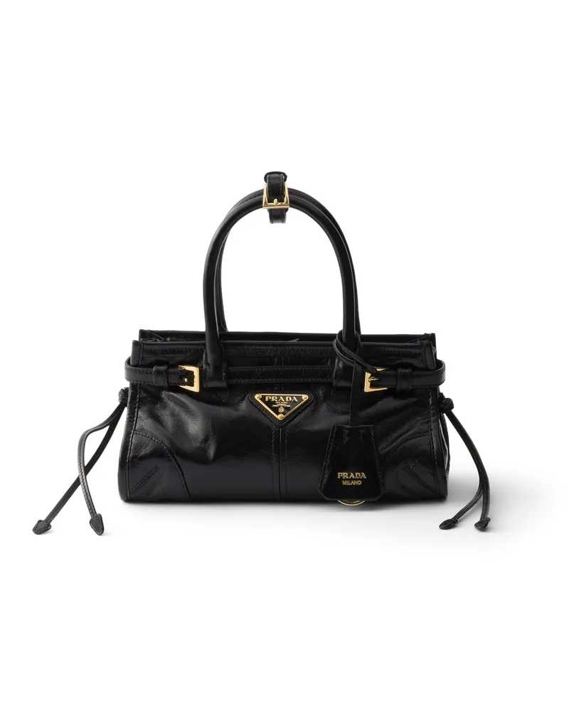 Prada Bonnie Mini Bag Aus Leder, Damen, Schwarz Schwarz